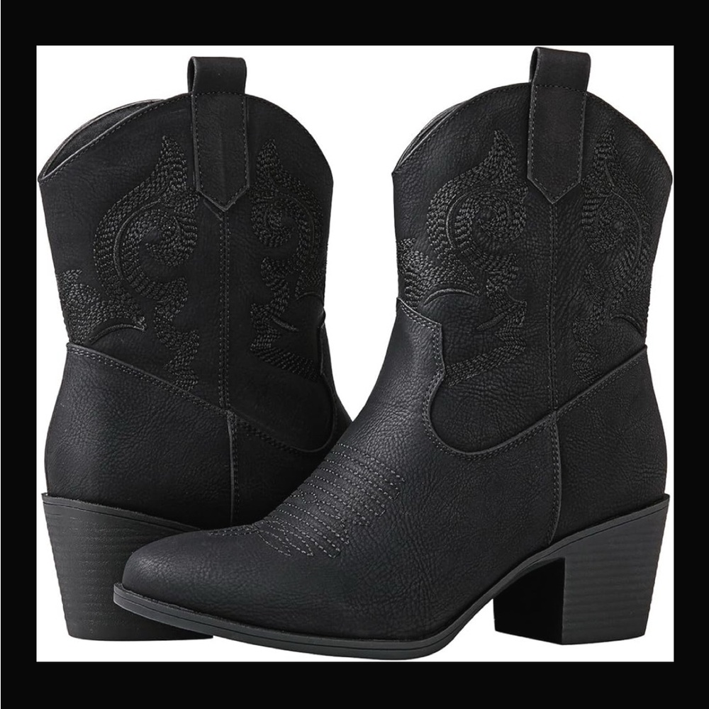 Black Western Ankle Boots